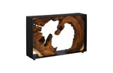 Nature framed solid chamcha wood console table with black iron structure