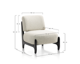 Sillón de madera de caucho | Sillón auxiliar moderno negro