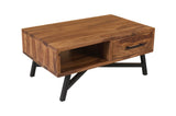 Retro Solid Rosewood Coffee Table with 2 Drawers
