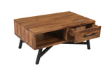 Retro Solid Rosewood Coffee Table with 2 Drawers