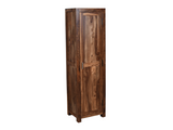 Zen Solid Sheesham Wood 1-Door Wardrobe featuring a tall storage cabinet, spacious interior, and a rich brown finish.