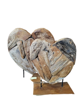 Heart on Stand, Teak Root (Double Side) | 3 Sizes Available