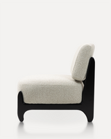 Sillón de madera de caucho | Sillón auxiliar moderno negro