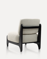 Sillón de madera de caucho | Sillón auxiliar moderno negro