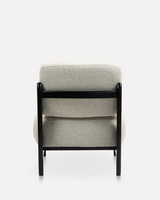 Sillón de madera de caucho | Sillón auxiliar moderno negro