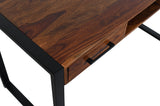 Loft Solid Rosewood Office Desk | Industrial Writing Desk with Storage Drawers