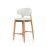 Silla de bar tapizada en madera de fresno
