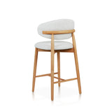 Silla de bar tapizada en madera de fresno