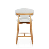 Silla de bar tapizada en madera de fresno