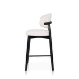 Silla de bar tapizada en madera de fresno