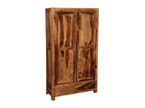 Zen Solid Sheesham Wood 2-Door Wardrobe with Drawer | Brown Finish