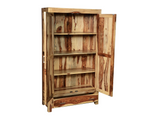 Zen Solid Sheesham Wood 2-Door Wardrobe with Drawer | Champagne Finish