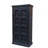 Hand-Carved Black Mango Wood Cabinet | Antique Indian Style