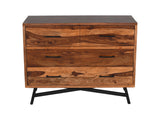 Loft 4-Drawer Dresser | Solid Indian Rosewood with Black Steel Base