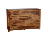ZEN Solid Sheesham Wood 7-Drawer Dresser | Brown Finish