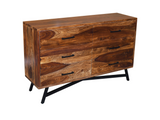 Loft 6-Drawer Dresser | Solid Indian Rosewood with Black Steel Base
