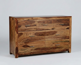ZEN Solid Sheesham Wood 7-Drawer Dresser | Brown Finish