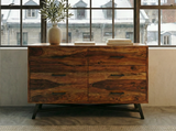 Loft 6-Drawer Dresser | Solid Indian Rosewood with Black Steel Base