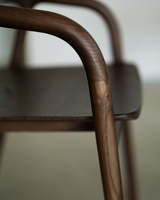 Pure Solid Ash Wood Dining Chair | Curved Back | Natural & Walnut