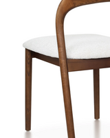 Versatile Rounded Back Wood Dining Chair | Natural & Walnut