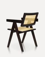 Minima Rattan Back Wood Chair | Woven Detail | Minimalist