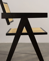 Minima Rattan Back Wood Chair | Woven Detail | Minimalist