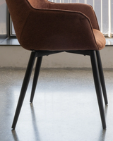 Silla de Comedor Tapizada con Respaldo Curvo | Moderna | Patas Metálicas