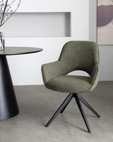 Silla de comedor cómoda con forma orgánica | Tapizado de tela | Contemporánea