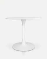 White Round Dining Table | MDF Top | Contemporary Style