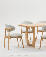 Natural Ash Wood Dining Table | Organic Form | Minimalist