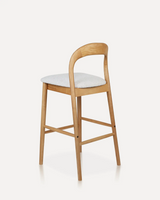 Versatile Wood Bar Stool | Arched Back | Natural & Walnut