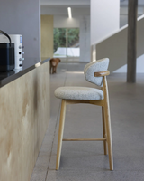 Taburete de bar Woody de madera maciza | Mostrador de cocina | 3 colores