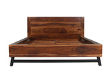 Loft Bed | Solid Indian Rosewood Bed Frame with Black Steel Base