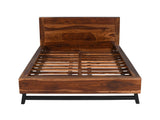 Loft Bed | Solid Indian Rosewood Bed Frame with Black Steel Base