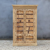 Hand-Carved Antique Indian Armoire | Reclaimed Solid Wood Wardrobe