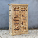 Hand-Carved Antique Indian Armoire | Reclaimed Solid Wood Wardrobe