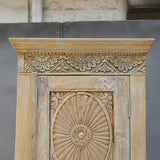 Hand-Carved Reclaimed Wood Storage Cabinet | Natural Patinated Finish