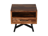 Loft Solid Rosewood Nightstand Set (2-Piece) | Industrial Bedside Tables