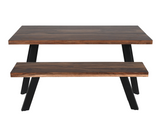 Loft Bench | Solid Indian Rosewood & Black Metal Industrial Bench