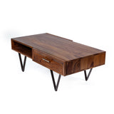 Metric Coffee Table with Drawers | Sofa Table with Storage | Wood Centre Table - Living Room or Office |  45x24x16 inches