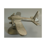 Modern aluminum aeroplane decorative sculpture for hotels, Airbnb properties, furnished apartments, offices, shelves, and contemporary interiors.