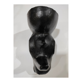 Modern aluminum rhino head wall sculpture with a metallic finish for hotels, Airbnb properties, furnished apartments, offices, restaurants, and contemporary interiors.