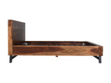 Loft Bed | Solid Indian Rosewood Bed Frame with Black Steel Base