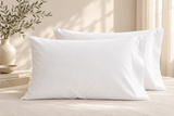 White CS Casa bed pillow measuring 60 × 90 cm for hotels, Airbnb properties, furnished apartments, vacation rentals, and luxury bedrooms.