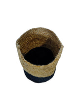 Jute Storage Basket	(Black and Natural Braided)