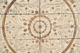 Angled view of the Goa solid mango wood six-drawer dresser