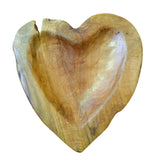 Natural solid wood decorative bowl with organic shape and visible wood grain