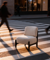 Sillón de madera de caucho | Sillón auxiliar moderno negro
