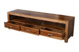 Zen Solid Sheesham Wood Floating Wall Shelf featuring a live-edge design, thick solid Sheesham wood construction, and an elegant champagne finish.