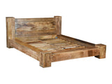 Angled view of the Sumara solid mango wood bed frame